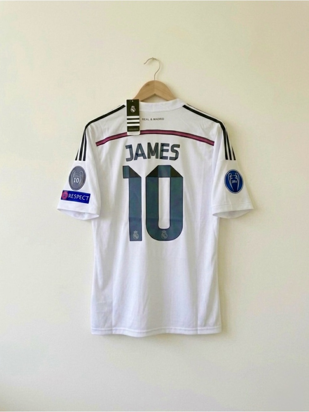 James #10 Real Madrid 14/15 UCL  Home Jersey  Size Large